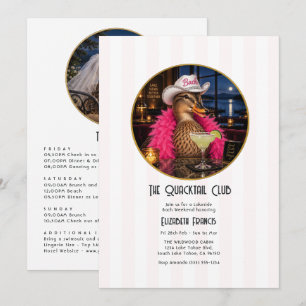 The Quacktail Club Funny Lake Bachelorette Weekend Invitation