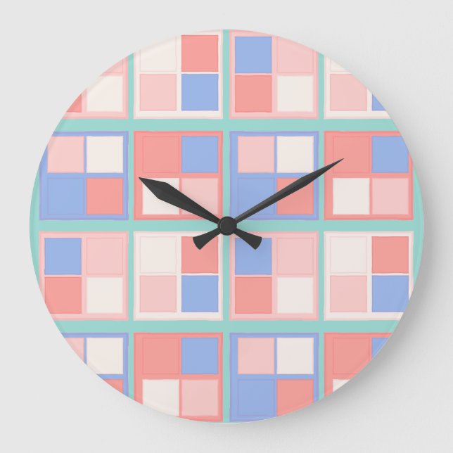 The Quad Color Squares Large Clock (Front)