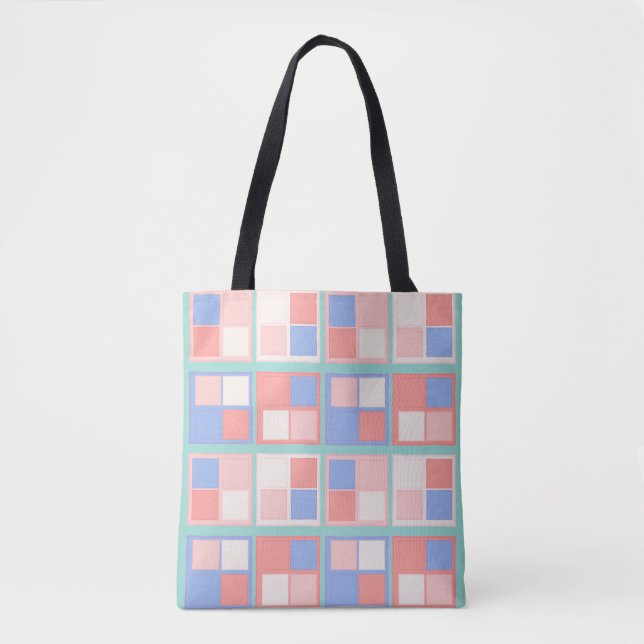 The Quad Color Squares Tote Bag (Front)