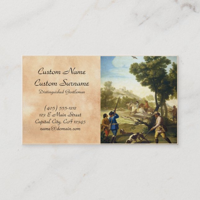 The Quail Hunting Francisco José Goya masterpiece Business Card (Front)