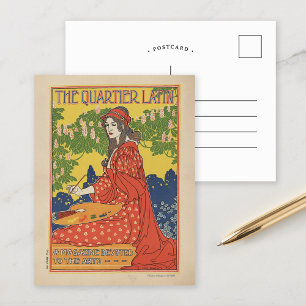 The Quartier Latin 1890   Vintage Magazine Postcard