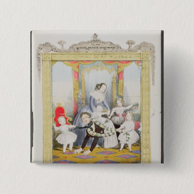 The Queen and Prince Albert at Home 15 Cm Square Badge (Front)