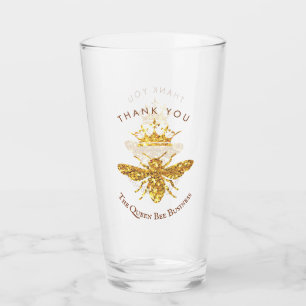 the queen bee logo glass