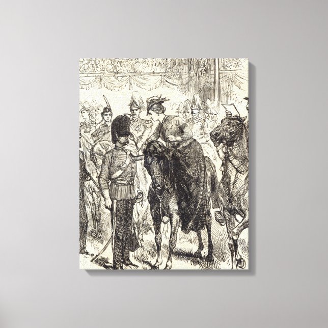 The Queen distributing Victoria Crosses Canvas Print (Front)