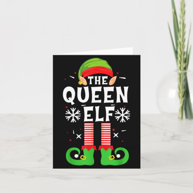 The Queen Elf Christmas Family Matching Pajamas Qu Card (Front)
