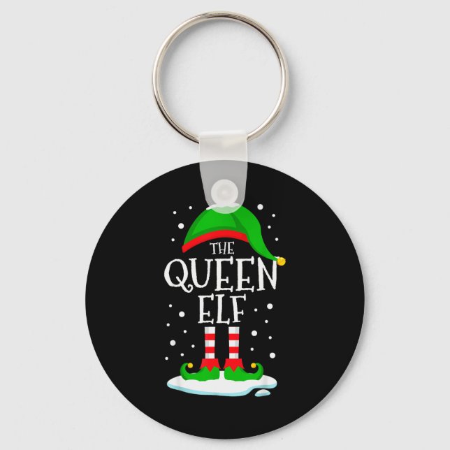 The Queen Elf Christmas Family Matching Xmas Women Key Ring (Front)