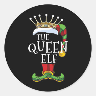 The Queen Elf Family Matching Christmas Group Fun Classic Round Sticker