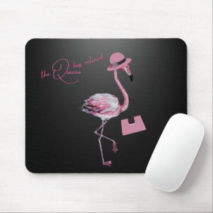 The Queen Has Retired Classy Chic Pink Flamingo Mouse Mat