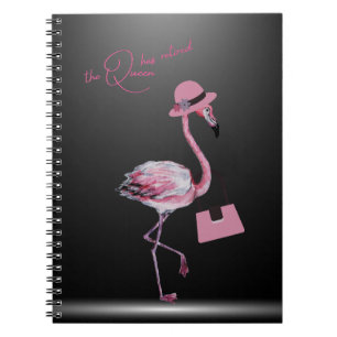 The Queen Has Retired Classy Chic Pink Flamingo Notebook