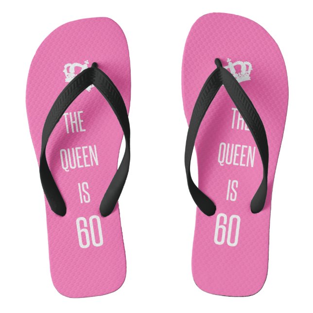The Queen Is 60 Flip Flops (Footbed)
