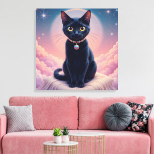 The Queen Of Black Cat Heaven Canvas Print