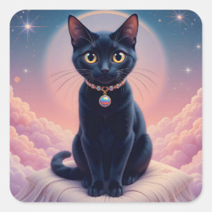 The Queen Of Black Cat Heaven Square Sticker