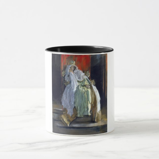 The Queen of Denmark (by Edwin Austin Abbey) Mug (Center)