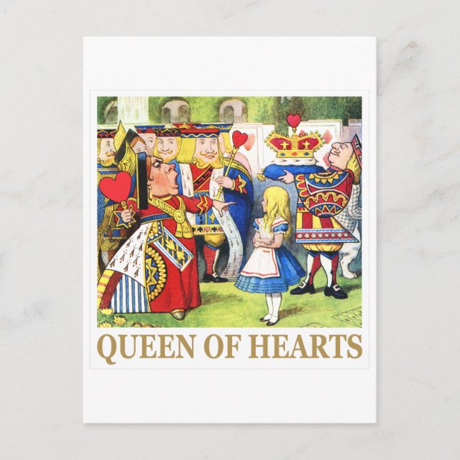 The Queen of Hearts in Wonderland Postcard (Front)