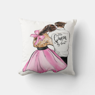 The Queen of my heart valentine day couple in love Cushion