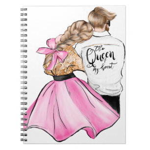 The Queen of my heart valentine day couple in love Notebook