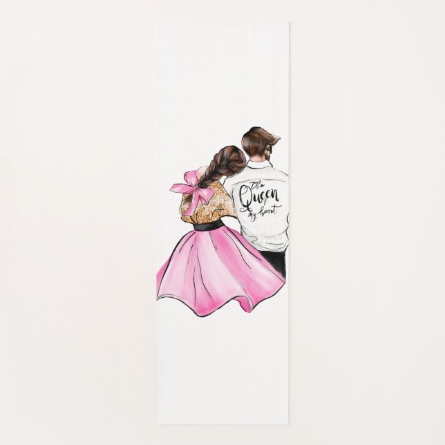 The Queen of my heart valentine day couple in love Yoga Mat (Front)