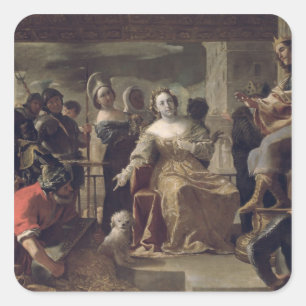 The Queen of Sheba before Solomon Square Sticker