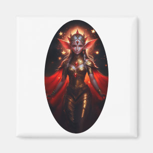 The Queen Of The Moon Watcher  Elves Poses For Us Magnet