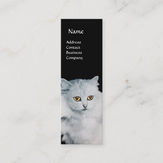 THE QUEEN OF WHITE CATS MONOGRAM MINI BUSINESS CARD (Front)