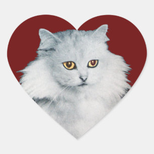 THE QUEEN OF WHITE CATS, Red Heart Heart Sticker