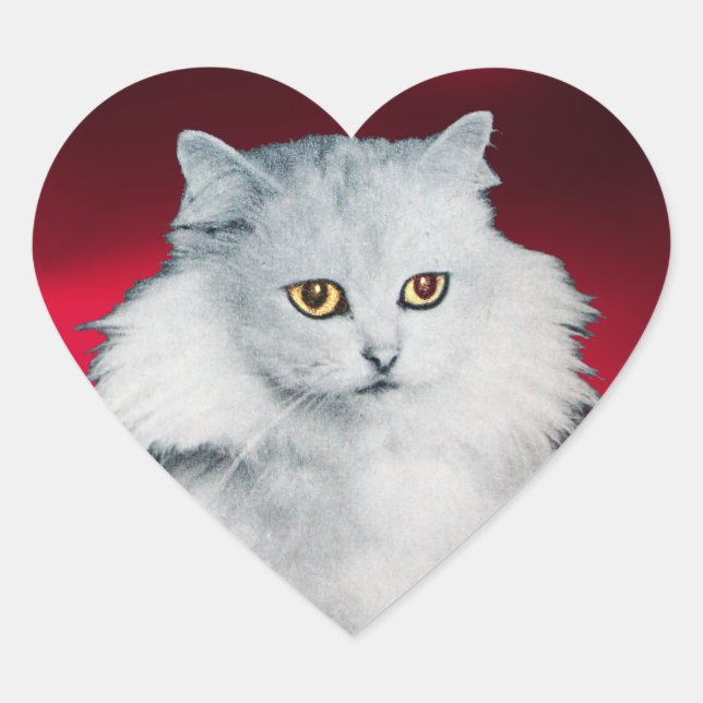 THE QUEEN OF WHITE CATS, Red Heart Heart Sticker (Front)
