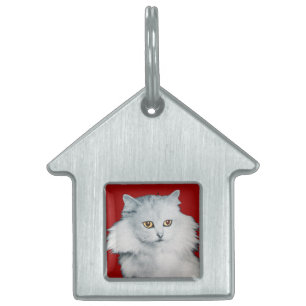 THE QUEEN OF WHITE CATS,red Pet ID Tag