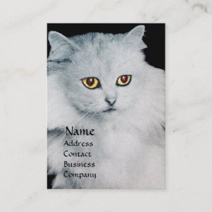THE QUEEN OF WHITE CATS,white pearl paper Business Card