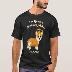 The Queen Platinum Jubilee Corgi with Crown Dog Lo T-Shirt