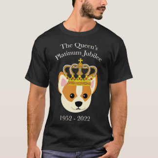 The Queen Platinum Jubilee Corgi with Crown Dog Lo T-Shirt