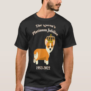 The Queen Platinum Jubilee Corgi With Crown Dog Pe T-Shirt