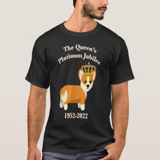 The Queen Platinum Jubilee Corgi With Crown Dog Pe T-Shirt