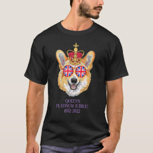 The Queen Platinum Jubilee Corgi With Crown Dog Pe T-Shirt