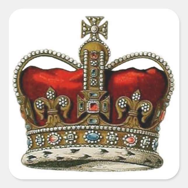 The Queen's Crown Square Sticker (Front)