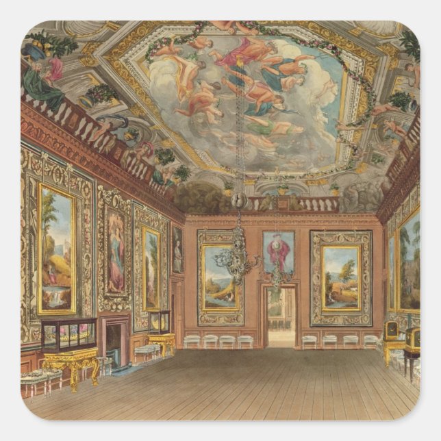 The Queen's Drawing Room, Windsor Castle, from 'Ro Square Sticker (Front)