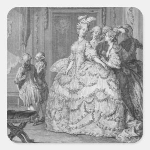 The Queen's Lady-in-Waiting, engraved by P.A. Mart Square Sticker