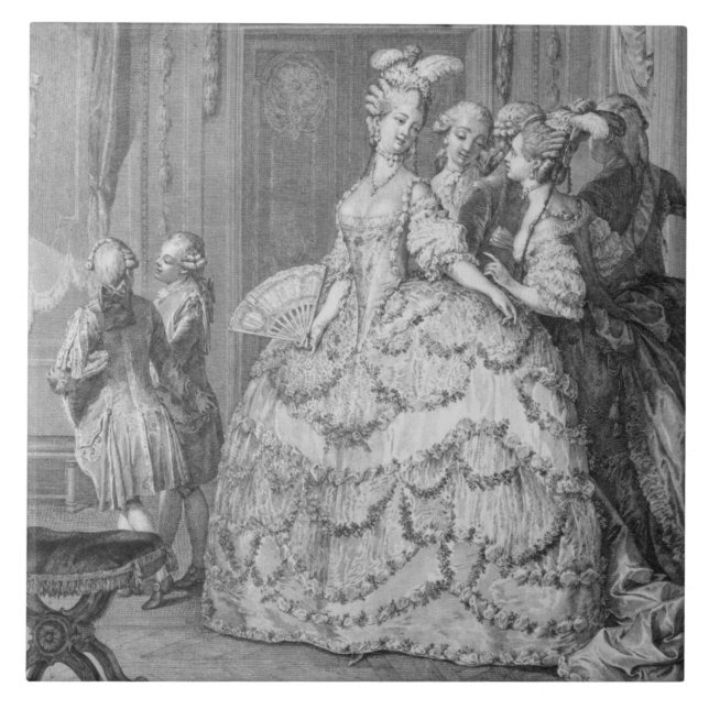 The Queen's Lady-in-Waiting, engraved by P.A. Mart Tile (Front)