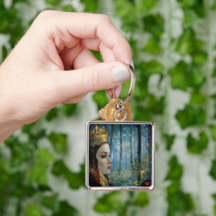 The Queen's Lost Heart Fairytale Portrait Key Ring