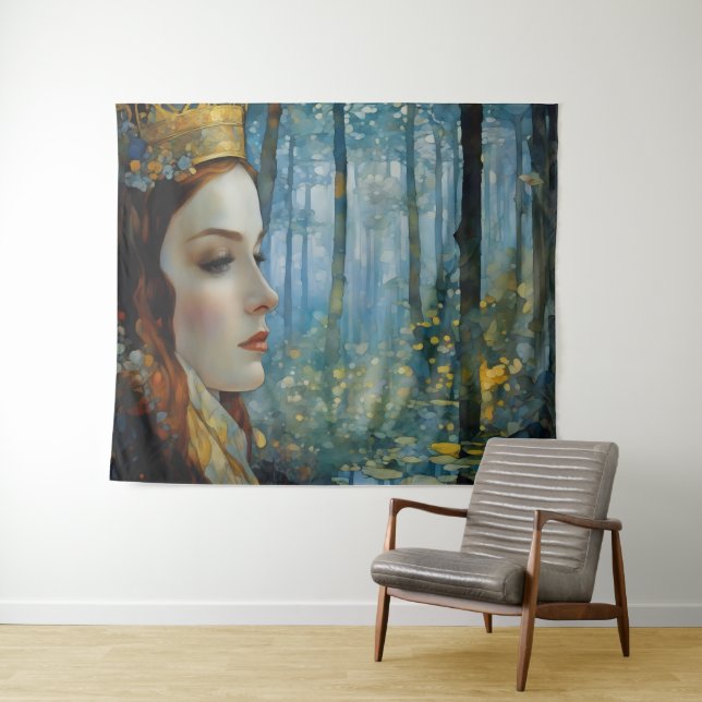 The Queen's Lost Heart Fairytale Portrait Tapestry (In Situ (Horizontal))