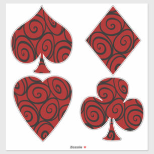 The Queen's Roses Card Suits Sticker
