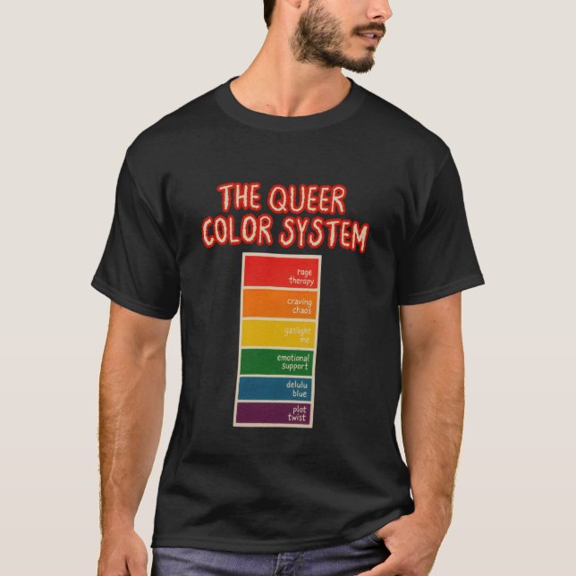 The Queer Colour Paint Swatch Pride Humour Design T-Shirt (Front)
