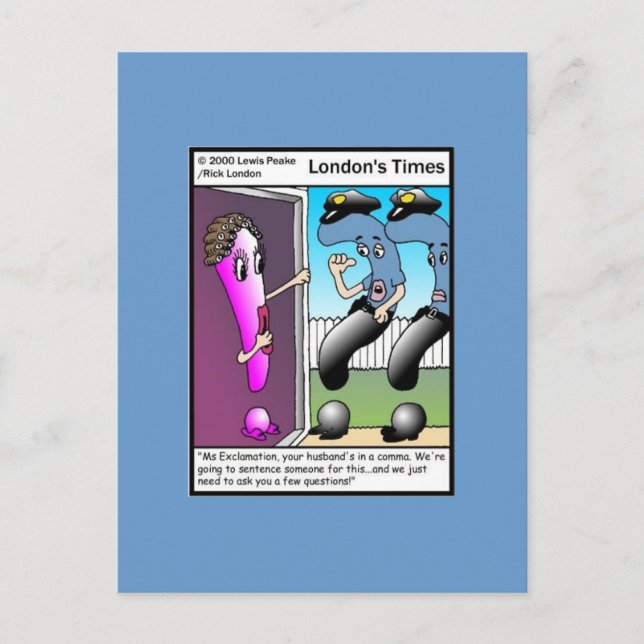 The Question Police Cartoon Real Post Cards (Front)