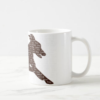 The quick brown "dog" jumps over the lazy "fox" coffee mug