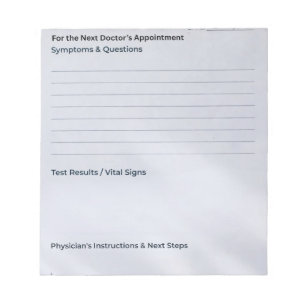 The "Quick Notes" Appointment & Questions Notepad