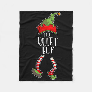 The Quiet Elf Family Matching Group Christmas Funn Fleece Blanket