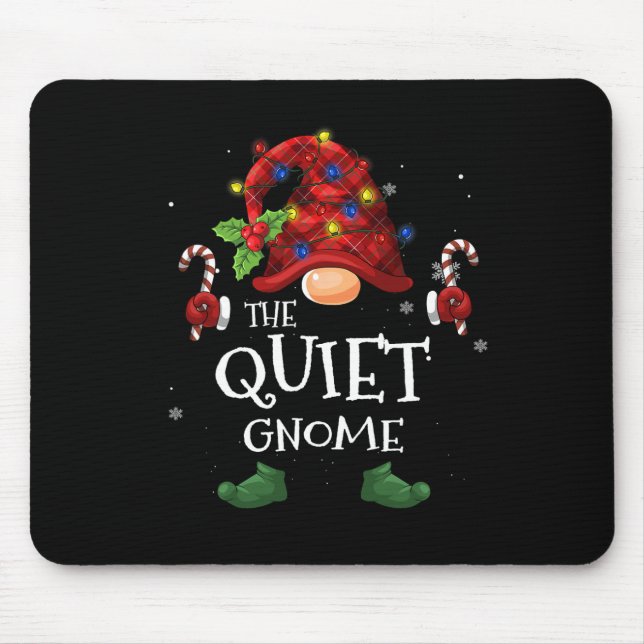 The Quiet Gnome Buffalo Plaid Christmas Tree Light Mouse Mat (Front)