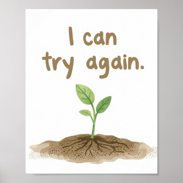 The Quiet Grove “I Can Try Again” Affirmation Poster (Front)