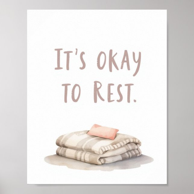 The Quiet Grove “It’s Okay to Rest” Affirmation Poster (Front)