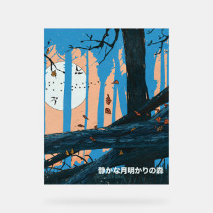 The Quiet Moonlight Forest Acrylic Sign