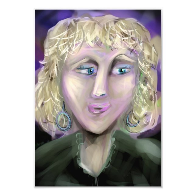 The Quiet Observer Expressive Feminine Portrait Photo Print (Front)